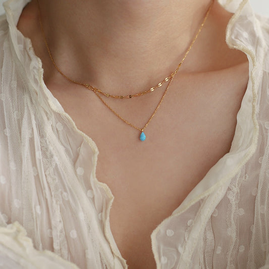 Blue Tear Necklace