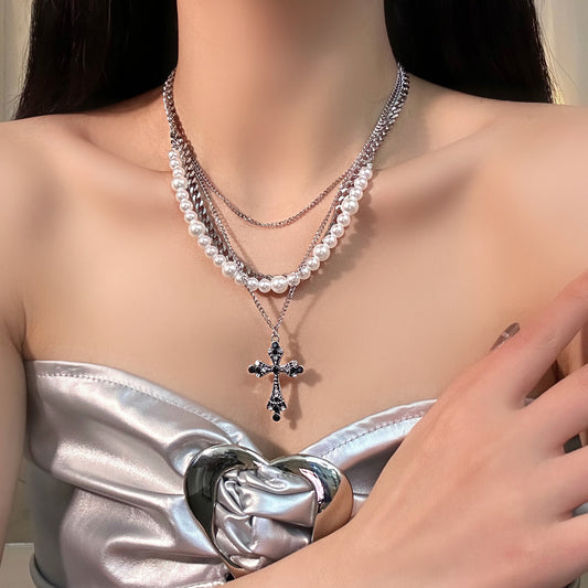 Cross  & Pearl Necklace